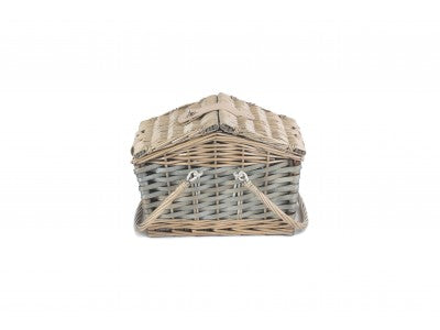 POPLAR ANTIQUE WASH SWING HANDLE HAMPER