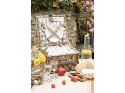 2 PERSON GREY CHECKED CHILLER HAMPER