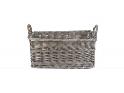 SMALL SHALLOW ANTIQUE WASH STORAGE BASKET