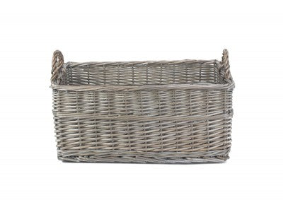 MEDIUM SHALLOW ANTIQUE WASH STORAGE BASKET