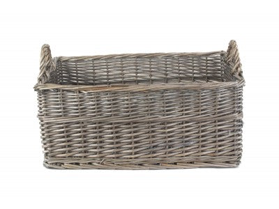 LARGE SHALLOW ANTIQUE WASH STORAGE BASKET