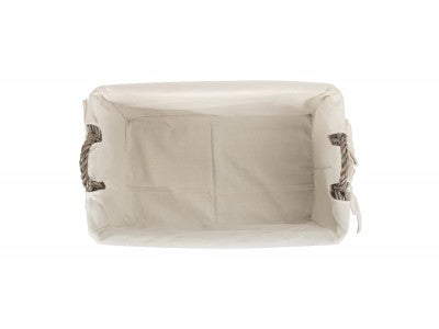 MEDIUM SHALLOW ANTIQUE WASH LINED STORAGE BASKET