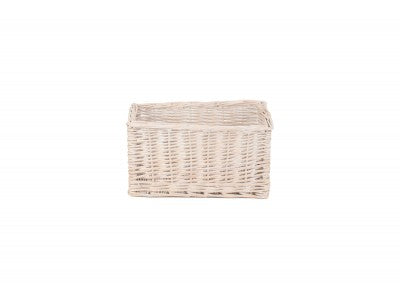 SMALL WHITE WASH STORAGE BASKET