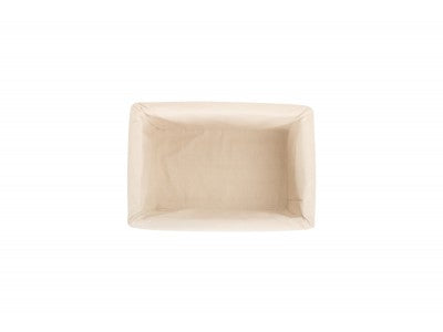 MEDIUM WHITE WASH STORAGE BASKET with WHITE LINING
