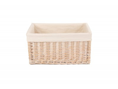 EXTRA LARGE WHITE WASH STORAGE BASKET with WHITE LINING