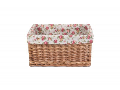 EXTRA LARGE DOUBLE STEAMED GARDEN ROSE LINED STORAGE BASKET