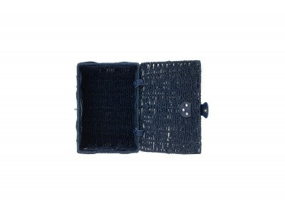 SMALL BLUE PAPER ROPE HAMPER