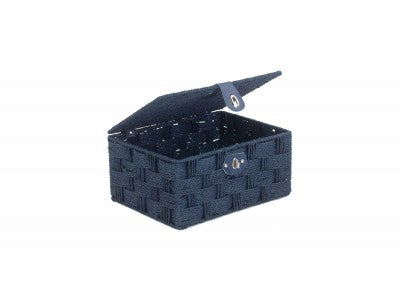 MEDIUM BLUE PAPER ROPE HAMPER