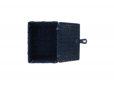 MEDIUM BLUE PAPER ROPE HAMPER