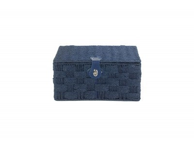 LARGE BLUE PAPER ROPE HAMPER