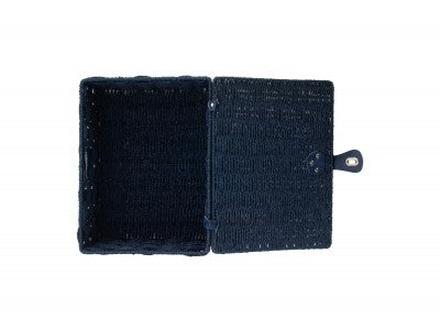 LARGE BLUE PAPER ROPE HAMPER