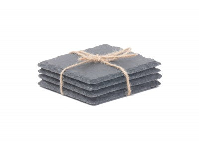 SQUARE SLATE COASTER SET 4