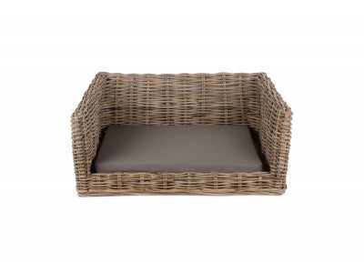 LUXURY RATTAN DOG SOFA BED - MEDIUM