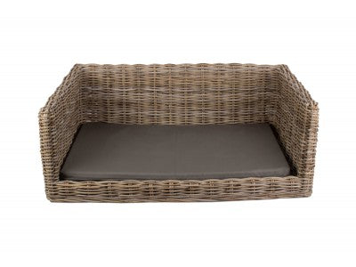 LUXURY RATTAN DOG SOFA BED - LARGE
