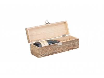 SINGLE BOTTLE OAK EFFECT WOODEN BOX