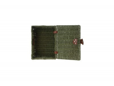 SMALL FOREST GREEN PAPER ROPE HAMPER