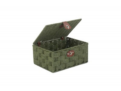MEDIUM FOREST GREEN PAPER ROPE HAMPER
