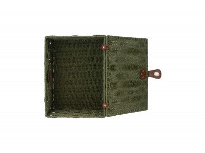 LARGE FOREST GREEN PAPER ROPE HAMPER