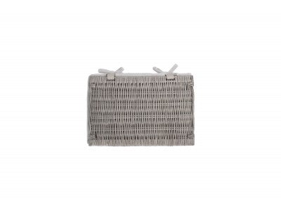 MEDIUM ANTIQUE WASH FINISH STORAGE HAMPER with WHITE LINING