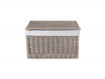 EXTRA LARGE ANTIQUE WASH STORAGE HAMPER with WHITE LINING