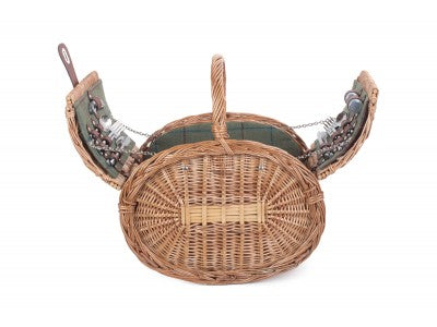 OVAL 4 PERSON GREEN TWEED HAMPER