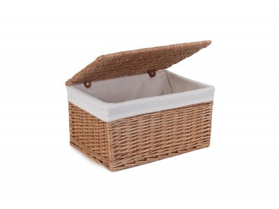 LARGE DOUBLE STEAMED STORAGE HAMPER with WHITE LINING