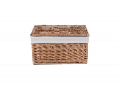 LARGE DOUBLE STEAMED STORAGE HAMPER with WHITE LINING