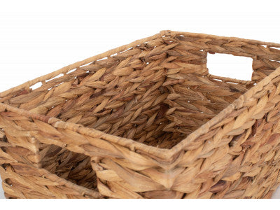 SMALL WATER HYACINTH RECTANGULAR STORAGE BASKET