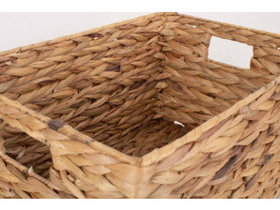 MEDIUM WATER HYACINTH RECTANGULAR STORAGE BASKET