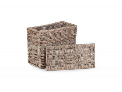 RECTANGULAR TOILET TIDY LIDDED BASKET