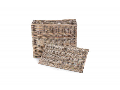 RECTANGULAR TOILET TIDY LIDDED BASKET