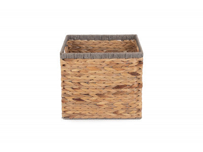 SMALL SQUARE WATER HYACINTH STORAGE BASKET