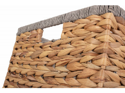 SMALL SQUARE WATER HYACINTH STORAGE BASKET