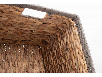 SMALL SQUARE WATER HYACINTH STORAGE BASKET