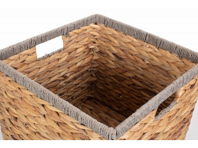 SMALL SQUARE WATER HYACINTH STORAGE BASKET
