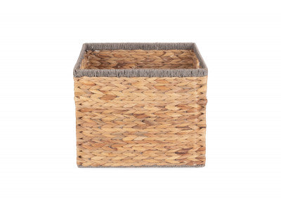MEDIUM SQUARE WATER HYACINTH STORAGE BASKET