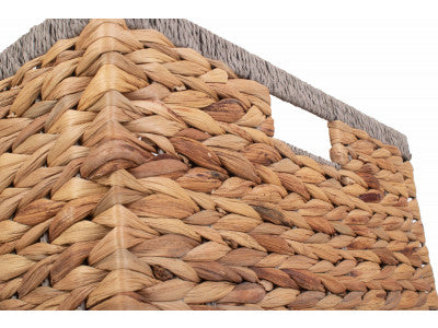 MEDIUM SQUARE WATER HYACINTH STORAGE BASKET