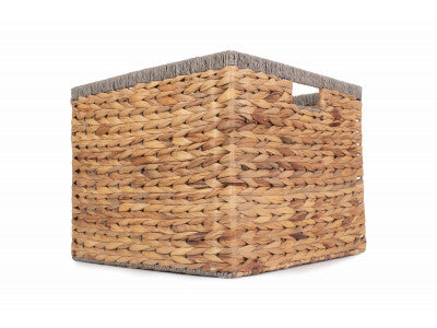 MEDIUM SQUARE WATER HYACINTH STORAGE BASKET