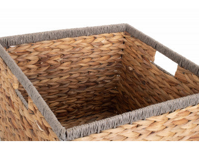 MEDIUM SQUARE WATER HYACINTH STORAGE BASKET