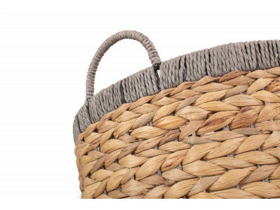 SMALL ROUND WATER HYACINTH BASKET