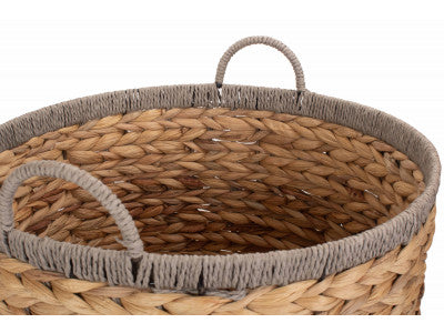 LARGE ROUND WATER HYACINTH BASKET