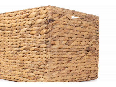 SMALL WATER HYACINTH SQUARE STORAGE BASKET