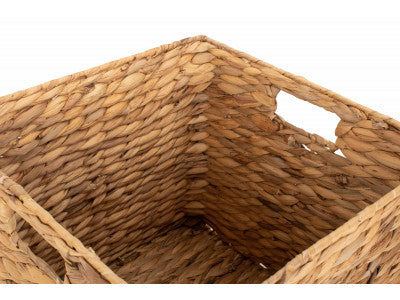 SMALL WATER HYACINTH SQUARE STORAGE BASKET