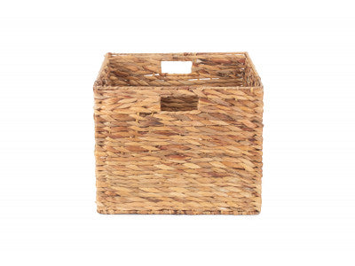 MEDIUM WATER HYACINTH SQUARE STORAGE BASKET