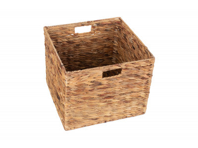MEDIUM WATER HYACINTH SQUARE STORAGE BASKET