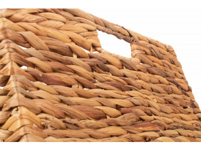 MEDIUM WATER HYACINTH SQUARE STORAGE BASKET