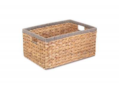 LARGE WATER HYACINTH RECTANGULAR STORAGE BASKET