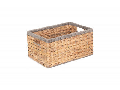 MEDIUM WATER HYACINTH RECTANGULAR STORAGE BASKET