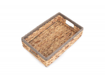 SMALL SHALLOW RECTANGULAR WATER HYACINTH STORAGE BASKET