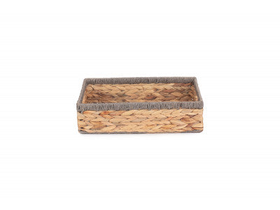 MEDIUM SHALLOW RECTANGULAR WATER HYACINTH STORAGE BASKET